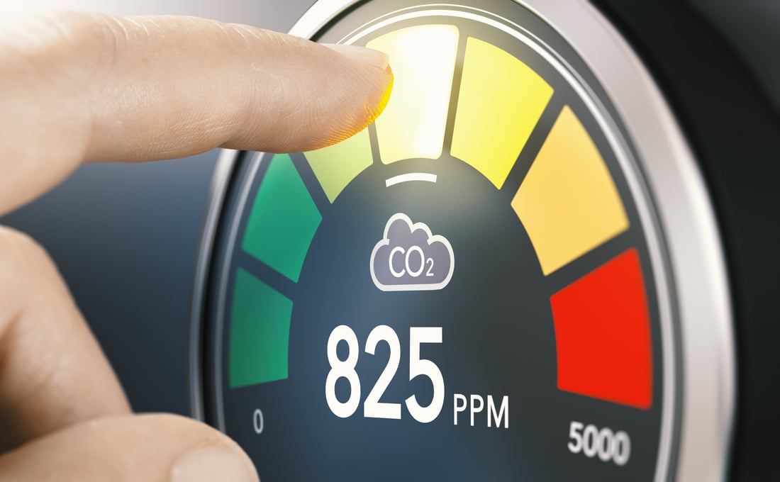 Indoor air quality measurement. CO2 monitor.